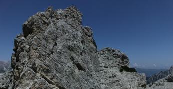 Il pinnacolo roccioso di Forcella della Meda