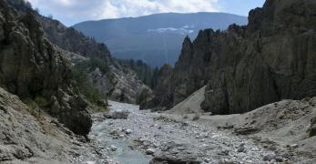 L'uscita della forra del Torrente Susaibes 