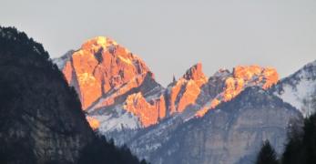 Tramonto sullo Schiara