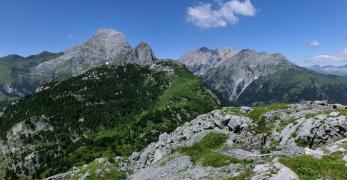 Pal Piccolo, Creta di Collinetta, Creta di Collina, Gamskofel e Mooskofel dalla vetta del Freikofel