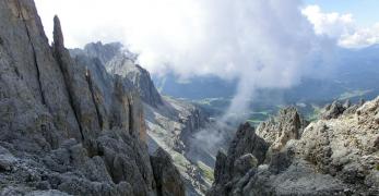 Dall'uscita della ferrata verso la Val d'Ega 
