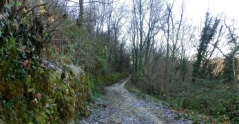 La mulattiera di arroccamento che sale al Monte di Ragogna